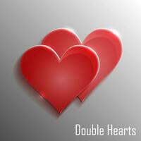 rood glas vector dubbele harten