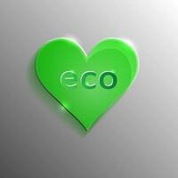 eco groen glas vector icoon hart