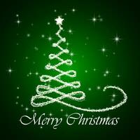 groen Kerstmis kaart, Kerstmis boom achtergrond, vector illustratie