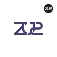 brief z2 monogram logo ontwerp vector