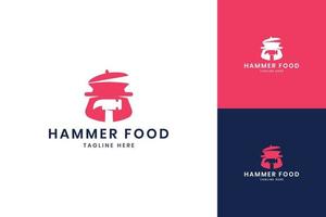 hamer voedsel negatief ruimte logo ontwerp vector