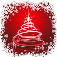 Kerstmisillustratie met abstracte boom op rode achtergrond vector