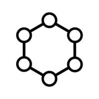 molecuul icoon vector. chemie illustratie teken. wetenschappelijk symbool. chemisch obligaties logo. vector