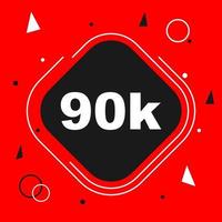 90k volgers bedankt achtergrond vector