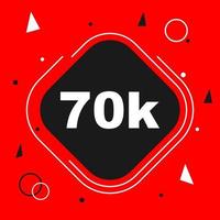 70k volgers bedankt achtergrond vector