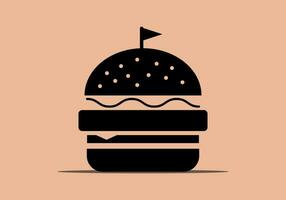 Hamburger logo icoon wijnoogst vector illustratie ontwerp