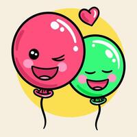 schattig ballon tekenfilm karakter vector illustratie