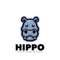 schattig nijlpaard logo ontwerp vector