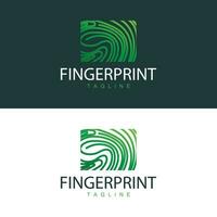 gemakkelijk en elegant modern identiteit vingerafdruk logo technologie ontwerp voor bedrijf branding vector