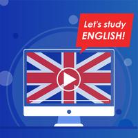Website over het studeren van Engels online vector