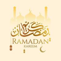 Arabisch schoonschrift Ramadan kareem met Islamitisch decoratie. vector illustratie