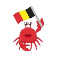 krab met vlag illustratie vector