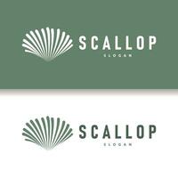 zeeschelp logo, inspirerend schulp ontwerp met parel, oceaan dieren, vector sieraden luxe schelp schoonheid en kunstmatig
