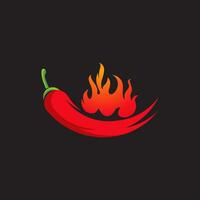 rode hete natuurlijke chili pictogram vectorillustratie vector