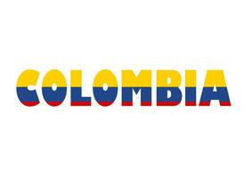 wereld vlag Aan brief Colombia vlak ontwerp stijl vector illustratie