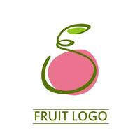 roze perzik fruit sap logo abstract gemakkelijk concept ontwerp vector illustratie