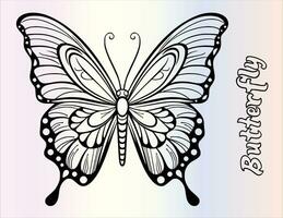 schattig vlinder kleur bladzijde tekening voor kinderen vector