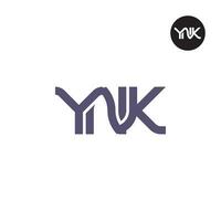 brief ynk monogram logo ontwerp vector