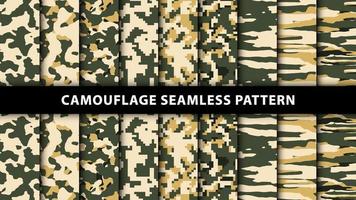 leger en leger camouflage naadloos patroon vector
