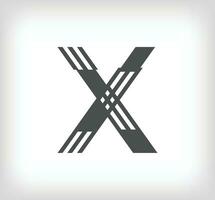 brief X lineair modern logo. de brief is in lijn strip het formulier. alfabet brief karakter en lineair abstract ontwerp. logo, zakelijke identiteit, sollicitatie, creatief poster en meer. vector