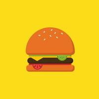 hamburger Aan geel achtergrond vector