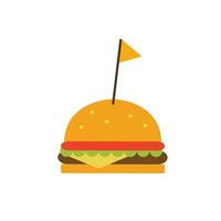 Hamburger gemakkelijk icoon vector