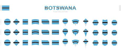 groot verzameling van botswana vlaggen van divers vormen en Effecten. vector