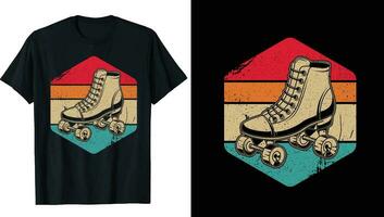 rol Derby ijs het schaatsen t-shirt ontwerp, ijs winter sport- skates t-shirt ontwerp vector