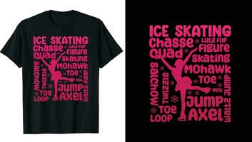 rol Derby ijs het schaatsen t-shirt ontwerp, ijs winter sport- skates t-shirt ontwerp vector