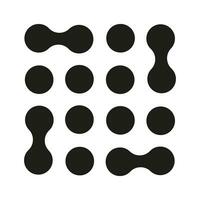 verbonden klodders. metaball gemakkelijk pictogrammen. verbonden dots vector tekens. integratie abstract symbool. cirkels patroon. punt beweging. metaballs overgang. reeks van vlak logo's.