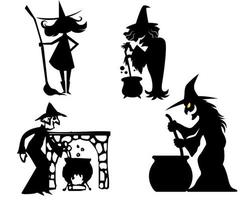 heks halloween zwarte objecten tekenen symbolen vector illustratie abstract met witte background