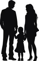 suluut familie vier personen ouders en twee kinderen. ai gegenereerd illustratie. vector
