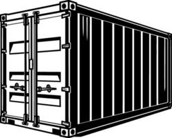 Verzending houder silhouet, Verzending en opslagruimte metaal staal boxe container. ai gegenereerd illustratie. vector