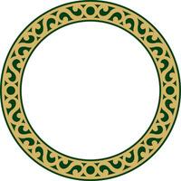 vector yakut ronde groen kader. sier- cirkel van de noordelijk volkeren van de toendra.
