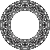 vector monochroom zwart ronde klassiek Renaissance ornament. cirkel, ring Europese grens, opwekking stijl kader