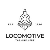 locomotief lijn kunst logo icoon vector icoon sjabloon ontwerp illustratie