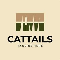 cattails logo vector gemakkelijk illustratie sjabloon icoon grafisch ontwerp