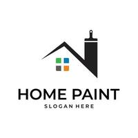 huis schilderij logo icoon vector sjabloon illustratie ontwerp