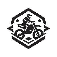 meetkundig monochroom illustratie logo van motorcross vector