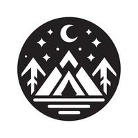 meetkundig monochroom illustratie logo van camping tent vector