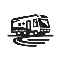 meetkundig monochroom illustratie logo van camper busje vector