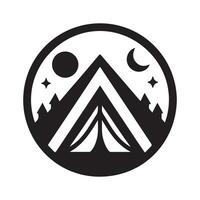 meetkundig monochroom illustratie logo van camping tent vector