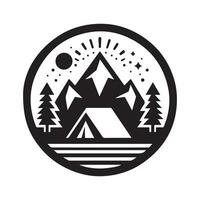 meetkundig monochroom illustratie logo van camping tent vector