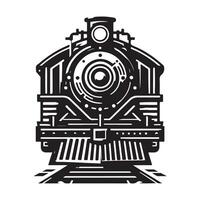 wijnoogst hand- getrokken illustratie van oud stoom- trein logo ontwerp vector