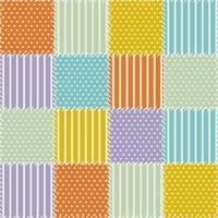 kleurrijk lapwerk dekbed patroon met polka dots en strepen in retro kleuren, ideaal voor achtergrond, kleding stof ontwerp of scrapbooking projecten vector