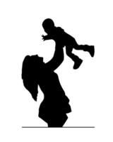 vectorillustratie silhouetten van familie op een witte achtergrond vector