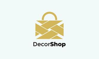 decor e handel zak winkel op te slaan logo icoon afzet levering bestellen online boodschappen doen kleinhandel bedrijf bedrijf technologie vector