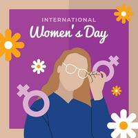 Internationale vrouwen dag poster grafiek vector