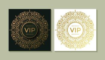 luxe wit en zwart vip-kaart ornamentpatroon vector