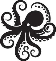 minimaal Octopus dier vector silhouet zwart kleur wit achtergrond